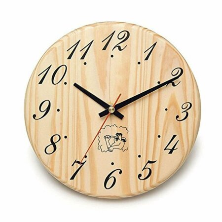 CONTINUUM 8 x 8 x 4 in. Sauna Accessory Handcrafted Analog Clock in Pine Wood CO2519190